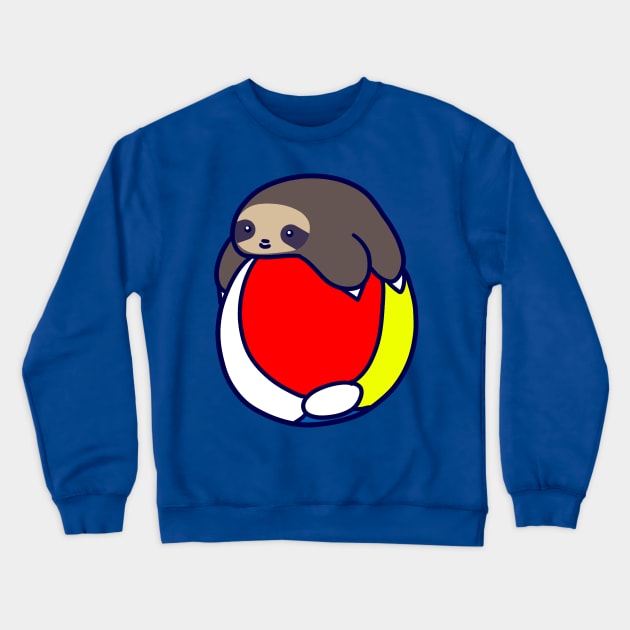 Beach Ball Sloth Crewneck Sweatshirt by saradaboru